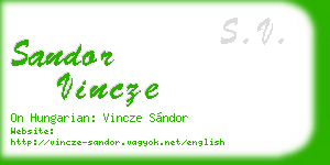 sandor vincze business card