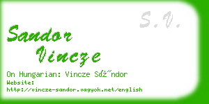 sandor vincze business card